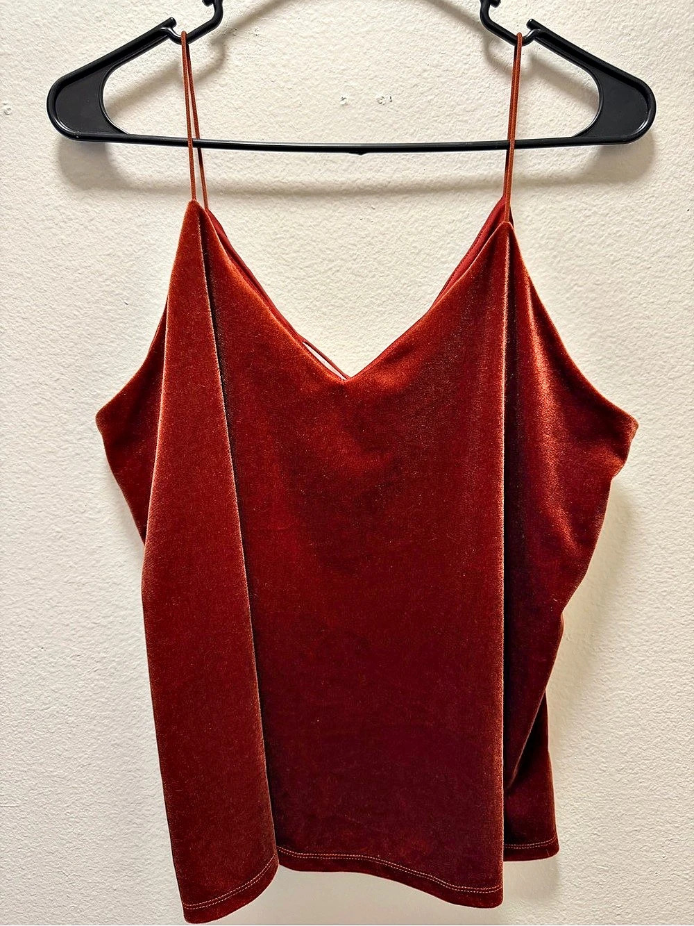 Maurices Velvet Cami in Burnt Orange/Red Size Large